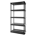 Plano 5-Shelf Plastic Storage Shelves, 73    x 36    x 18   , 750lb Capacity, Pantry, Office, Closet and Garage Shelves, Easy to