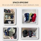 Oaprire Hat Stand For Baseball Caps Display And Organizer, No Install Acrylic Hat Organizer 2 Pack Holds 14 Baseball Caps For Cl