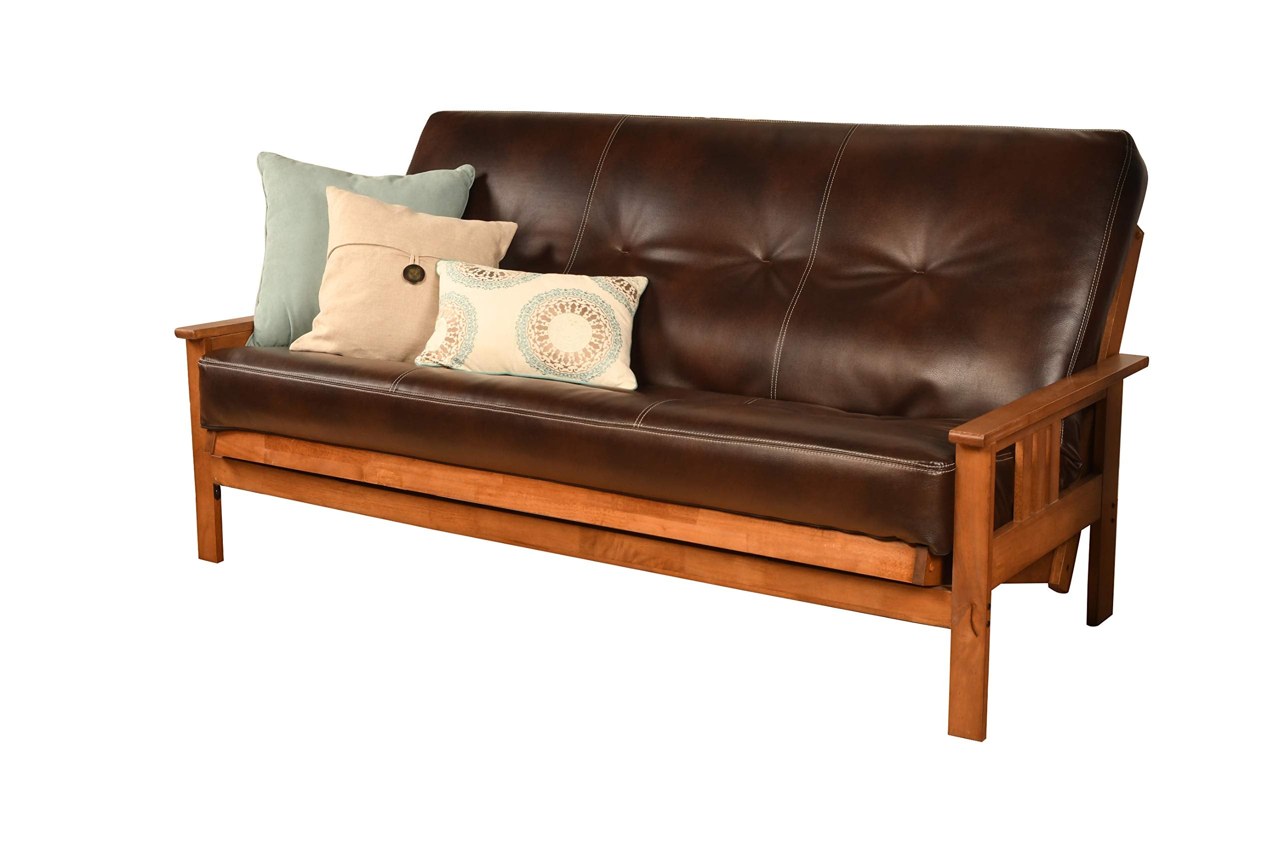 Kodiak Furniture Monterey Barbados Futon With Java Brown Faux Leather Mattress