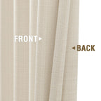 Jinchan Curtains Linen Textured Casual Weave Curtains For Living Room Beige 90 Inches Long 2 Panels Curtains Grommet Top Light Filtering Window Drapes Panels For Bedroom Curtains Heathered Beige