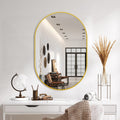 Bathroom Mirror for Wall, 36x24, Gold Oval Mirror for Bedroom Entryway Bathroom, Metal Framed Vanity Mirror(36x24, Gold)