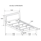 Coaster Home Furnishings Felicity Contemporary Leatherette Upholstered California King Size LED Panel Bed Frame 49-inch Headboard White High Gloss 203500KW