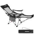 #WEJOY 2-in-1 Reclining Camping Chair, Lightweight Folding Camping Chair with Adjustable Backrest & Footrest, Camping Lounge Cha
