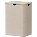 Lifewit 150L Laundry Basket with Lid, Clothes Hampers for Laundry with Bamboo Handles and A Removable Bag, Large Foldable Laundr