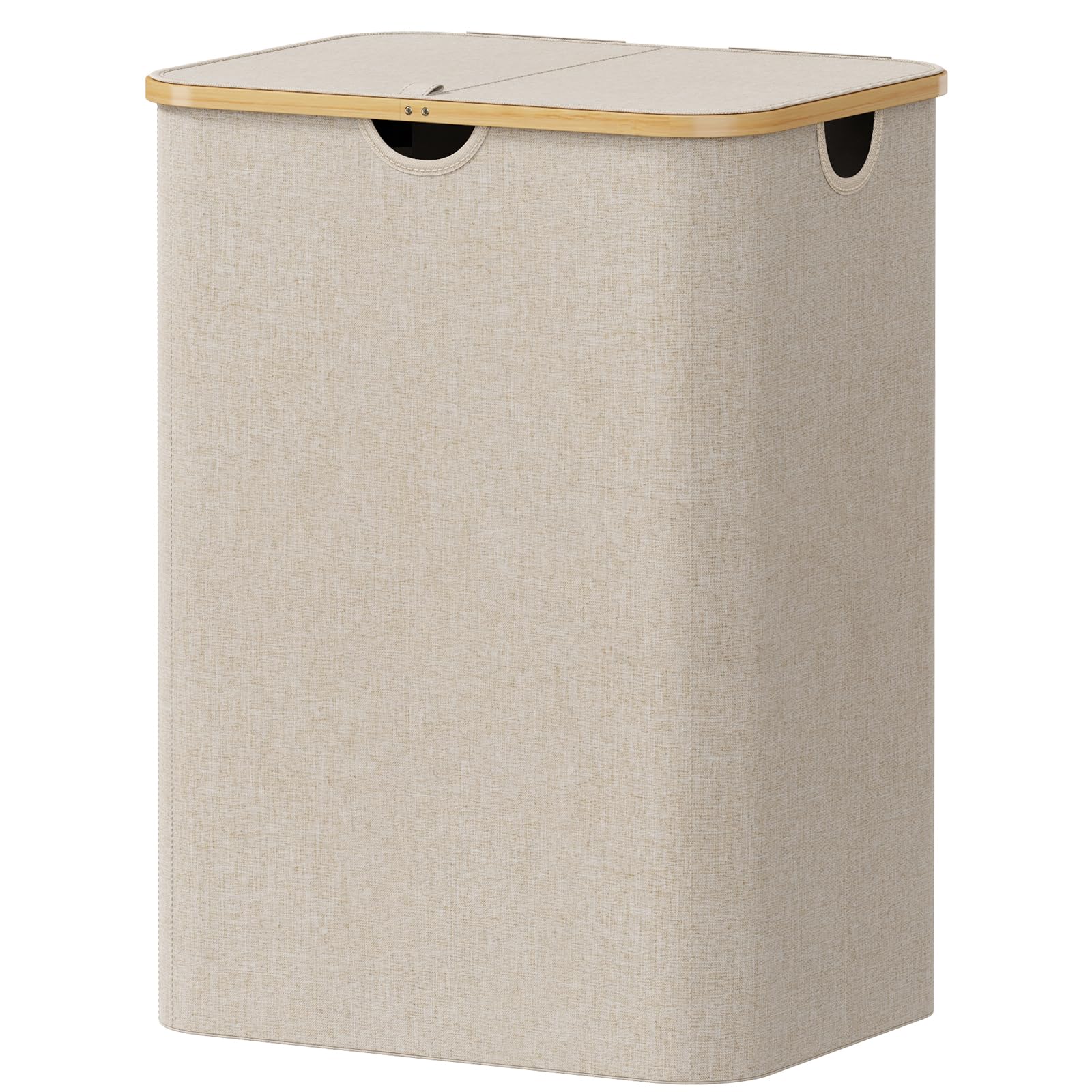 Lifewit 150L Laundry Basket with Lid, Clothes Hampers for Laundry with Bamboo Handles and A Removable Bag, Large Foldable Laundr
