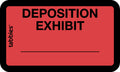 Tabbies Legal Exhibit Labels, Label: 1-5/8'W X 1' H, Sheet: 5-1/4'W X 3-1/4'H, Red, Deposition Exhibit 252 Labels/Pack (5809