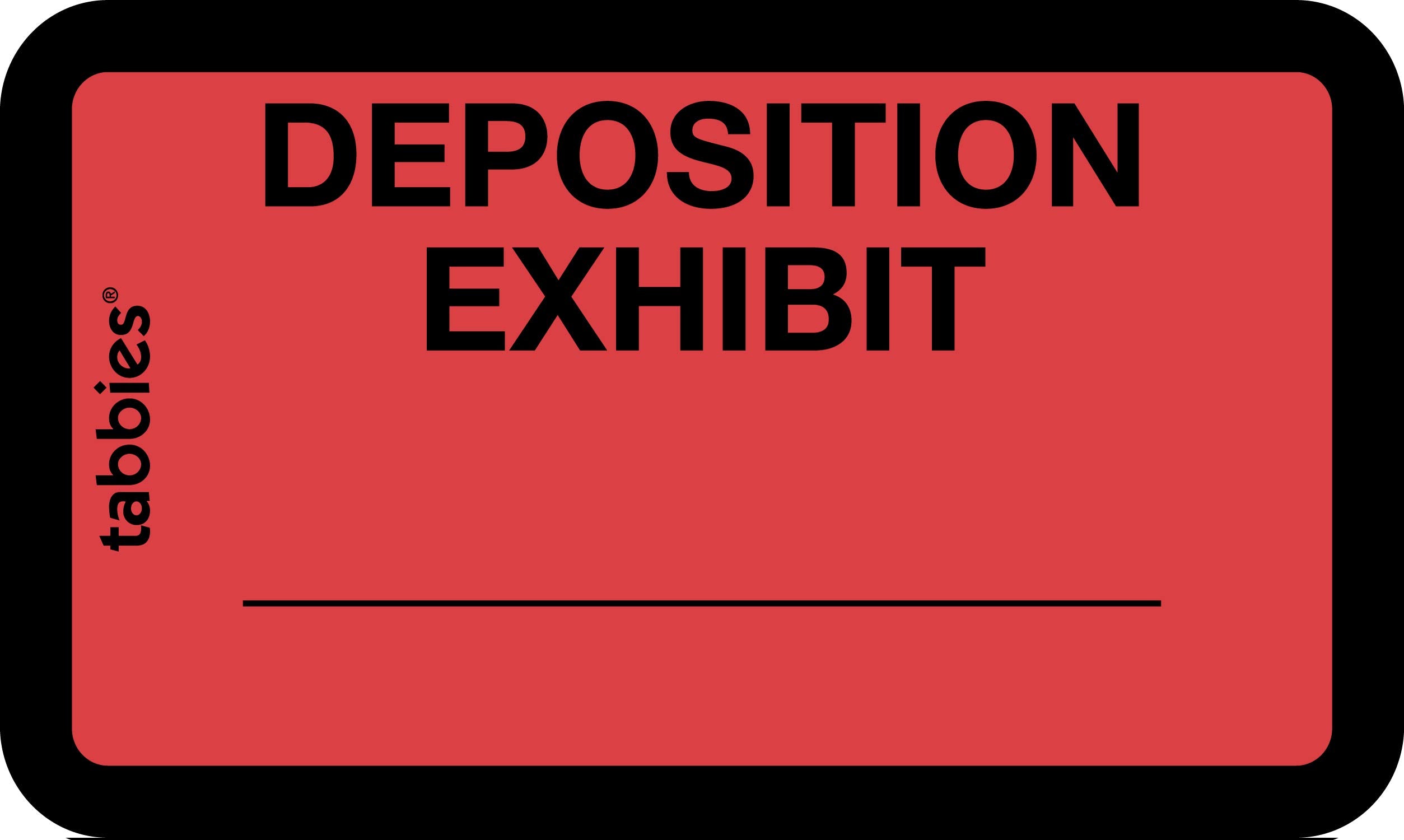 Tabbies Legal Exhibit Labels, Label: 1-5/8'W X 1' H, Sheet: 5-1/4'W X 3-1/4'H, Red, Deposition Exhibit 252 Labels/Pack (5809