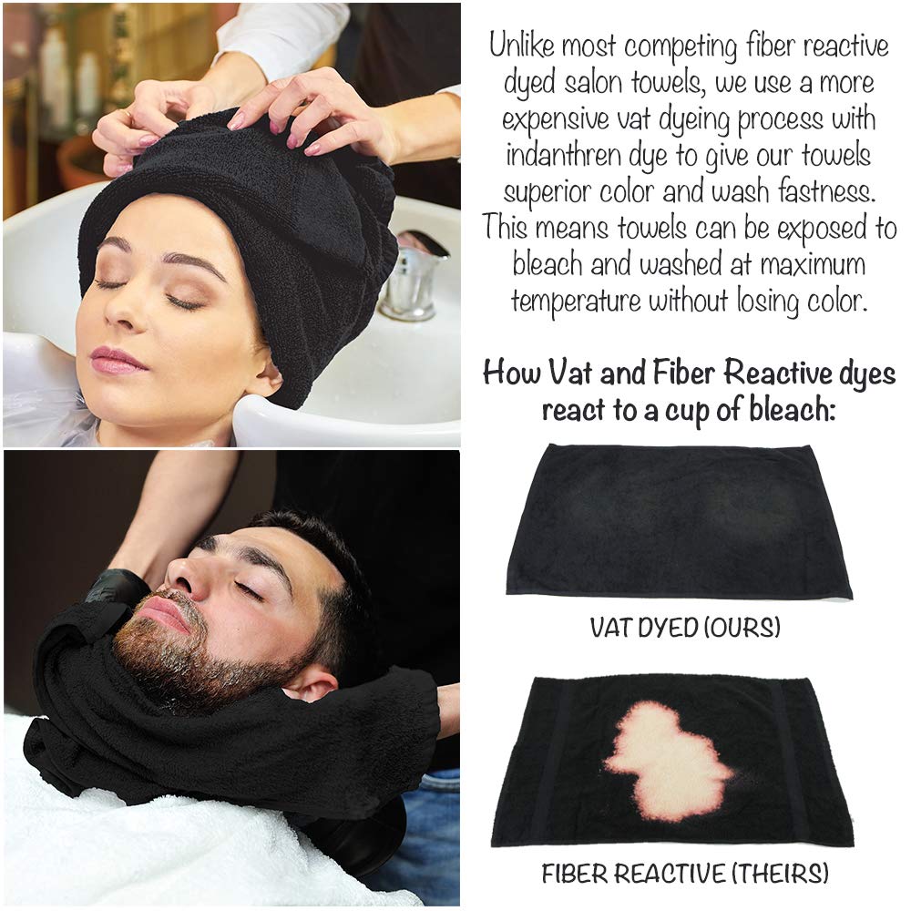 Arkwright Bleach Proof Salon Towels - Pack Of 12 - Highly Absorbent, 100% Cotton, Quick Dry Spa Face Towel For Hair Stylist, Bar