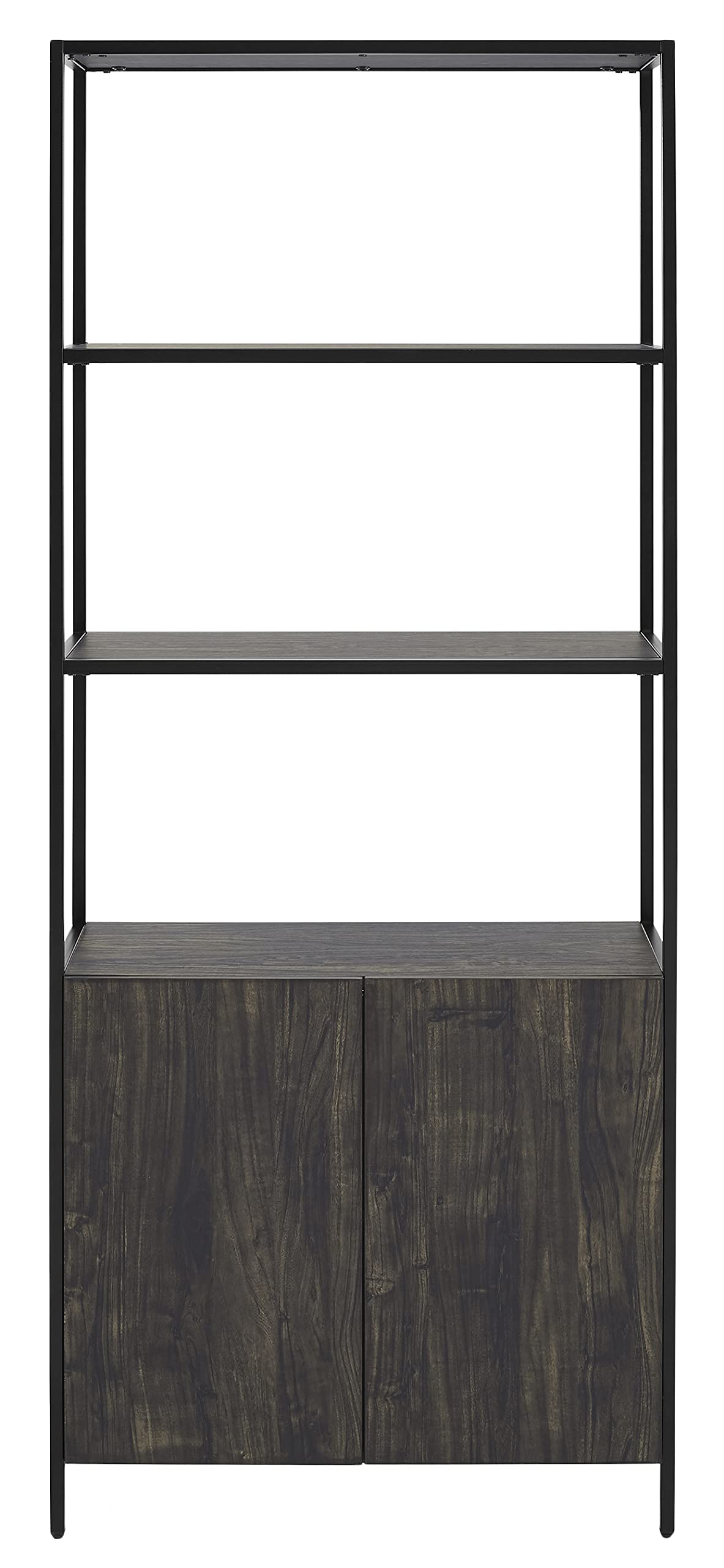 Crosley Furniture Jacobsen Large Bookshelf, Bookcase Storage with Shelves, Brown Ash