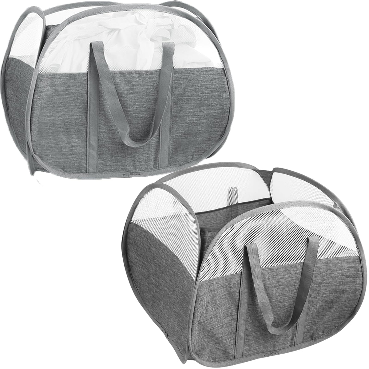 2 Pack Collapsible Laundry Baskets, 90L Large Foldable Laundry Basket, Pop Up Hampers for Laundry, Dirty Clothes Laundry Hamper 
