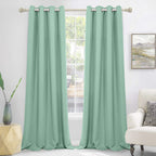 Mysky Home Blackout Curtain For Living Room, Grommet Room Darkening Curtain For Bedroom, Amazing Triple Weave Thermal Insulated Curtain, 1 Curtain Panel, 52 X 108 Inch, Aqua