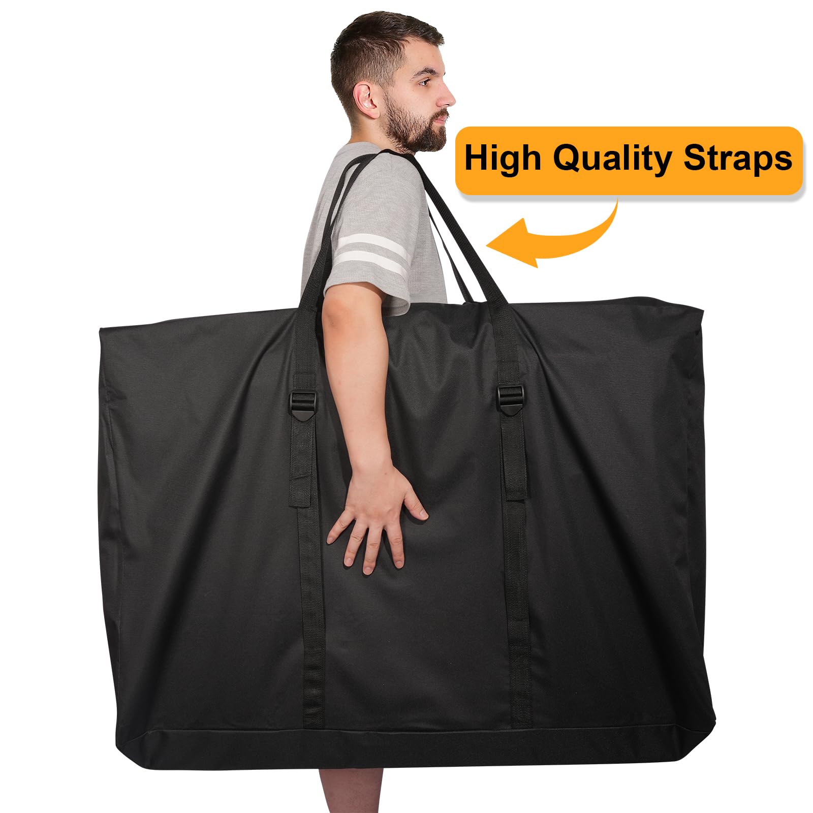 Extra Large Outside Folding Chair Storage Bag With Zipper And Handles, 600D Folding Chair Carry Bag For Zero Gravity Chair Cover, Portable Folding Lounge Chair Carrying Bags, 43' L X 11' W X 29' H