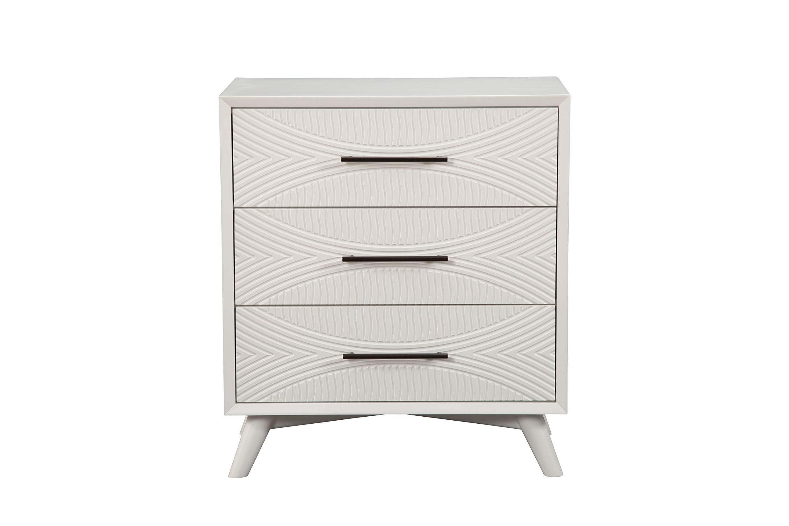 Benjara Mahogany Wood Chest With Drawers, White