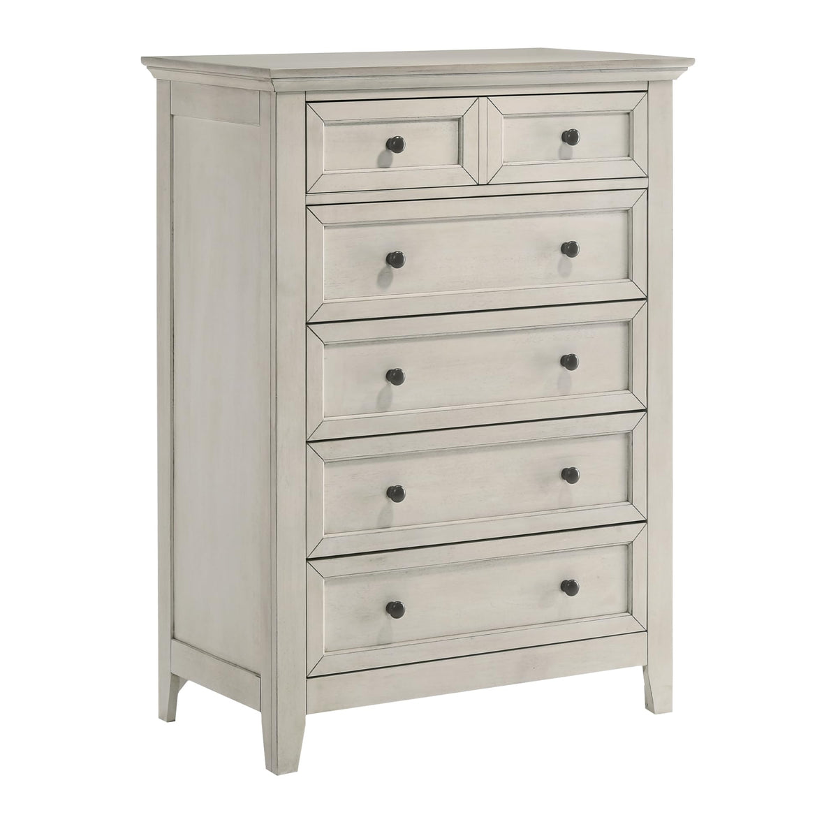 Westwood Design San Mateo 5 Drawer Chest, Rustic White