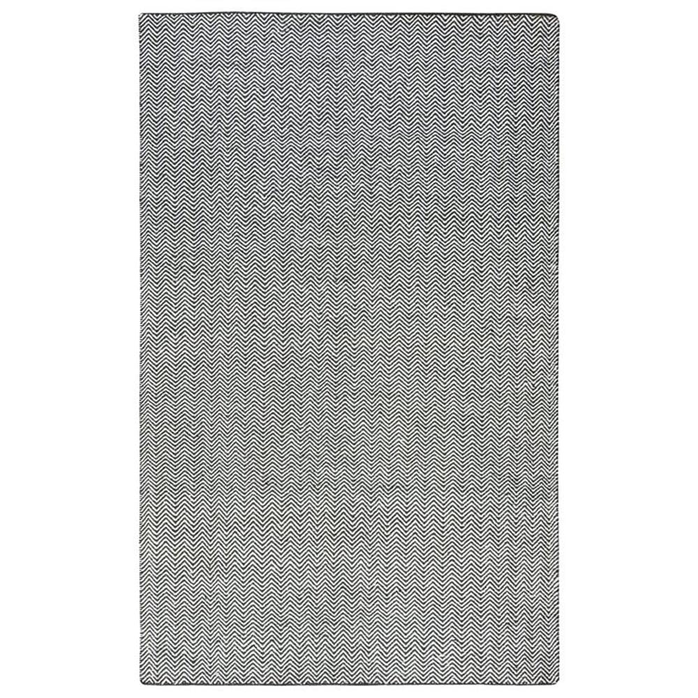 Rizzy Home | Tw2966 | Twist Collection | Wool Area Rug | 5' X 8' | Black/Off White Chevron