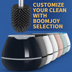 Boomjoy Toilet Brush And Holder Set 2 Pack, Silicone Toilet Bowl Cleaner Brush, Toilet Scrubber Brush With Tweezers For Bathroom
