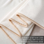 Polar Fleece Blankets King Size For The Bed Extra Soft Brush Fabric Super Warm Sofa Blanket 90' X 108'(Ivory King)