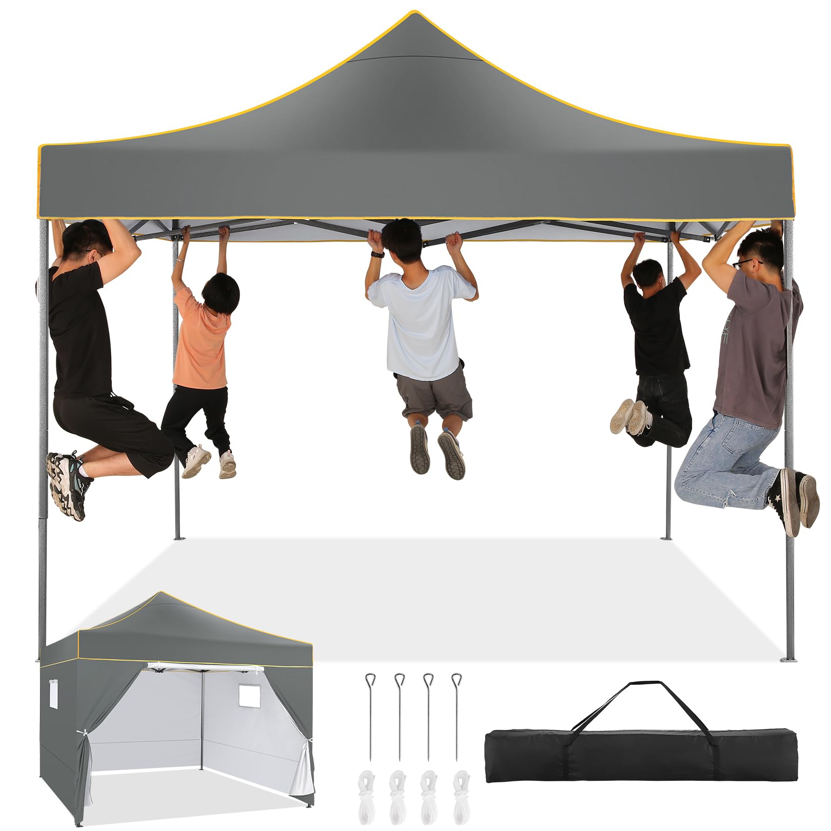 COBIZI 10x10 Heavy Duty Pop Up Canopy Tent for Event Commercial Instant Canopy with 4 Sidewalls, Outdoor Canopy Waterproof Porta