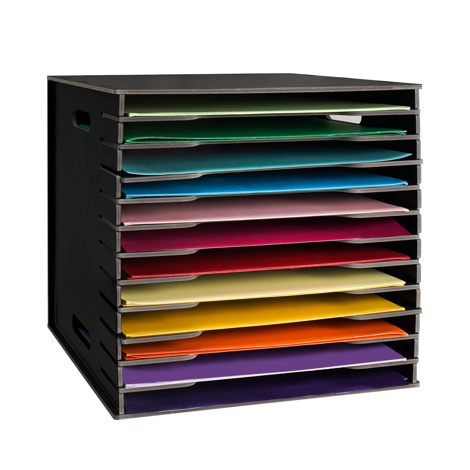 Sanfurney Scrapbook Paper Organizer For Sizes 12' X 12', 12 Slots File Sorter Storage, Document Holder, Desktop Scrapbook Pape