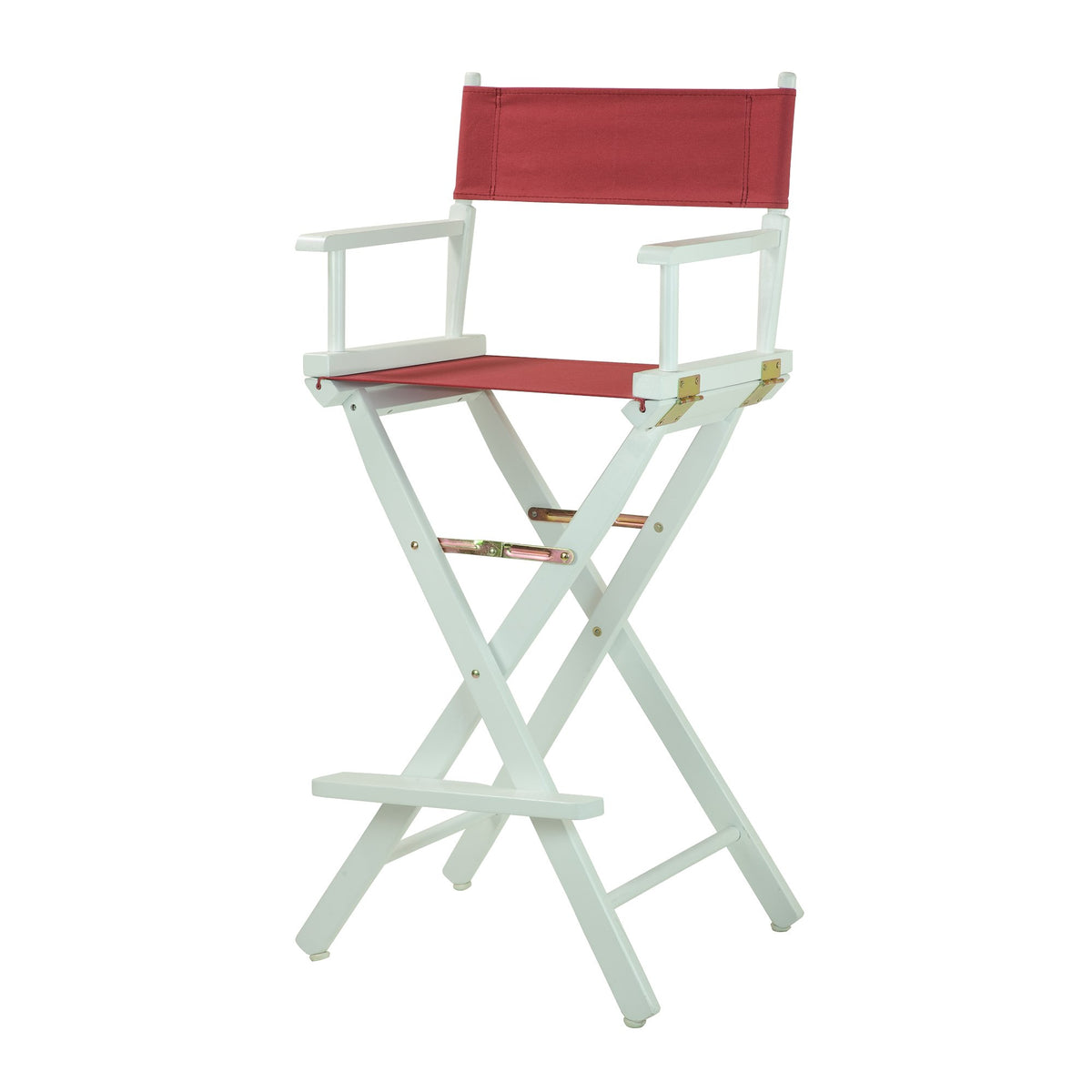 Casual Home Director'S Chair ,White Frame/Burgundy Canvas,30&quot; - Bar Height