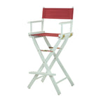 Casual Home Director'S Chair ,White Frame/Burgundy Canvas,30" - Bar Height