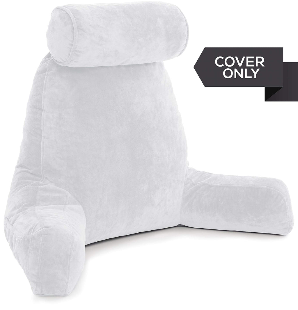 Husband Pillow Xxl Cover Only White, Cozy Microfiber Bed Rest Pillow Cover With Arms - Array Of Colors - Generous Side And Back