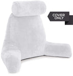 Husband Pillow Xxl Cover Only White, Cozy Microfiber Bed Rest Pillow Cover With Arms - Array Of Colors - Generous Side And Back