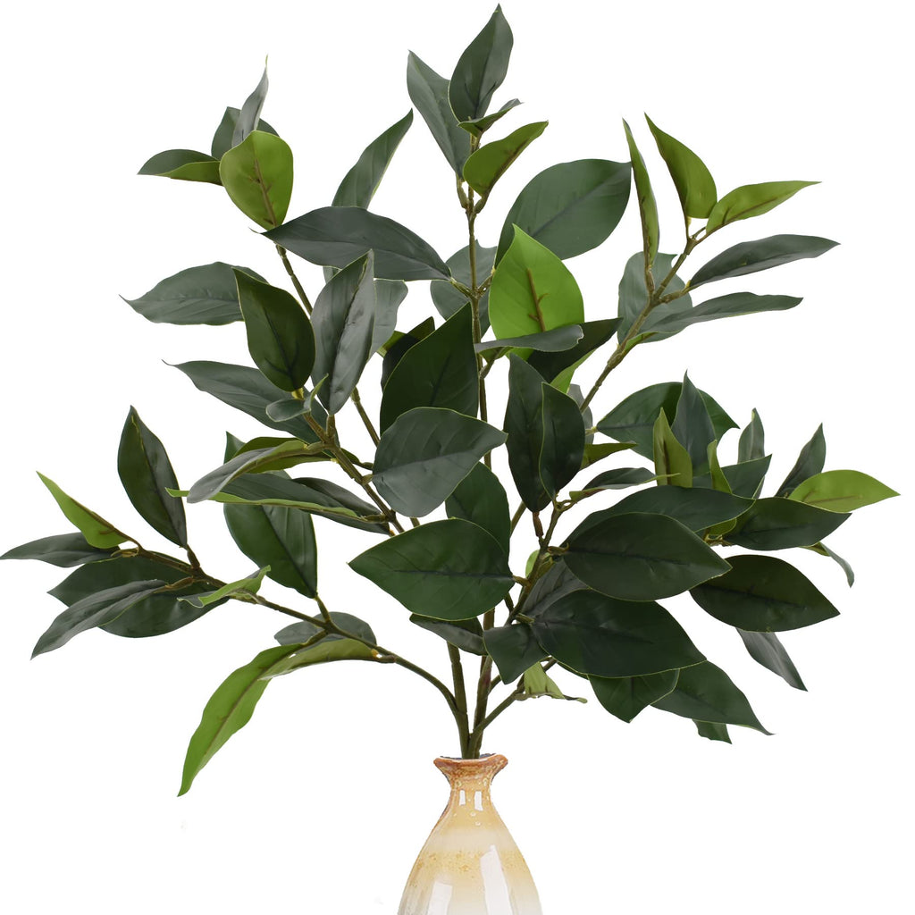 LUEYAO Artificial Greenery Stems Plants Faux Leaf Green Fake Green Branches Bushes Shrubs for Vase Bouquets Home Office Decor 2 
