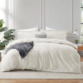 Hearth & Harbor Off White Duvet Cover King Size - 3 Piece King Duvet Cover Set, Soft Double Brushed King Duvet Covers with Butto