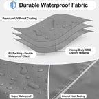 Outdoorlines Outdoor Waterproof Patio Ottoman Covers - Rectangle Uv-Proof Patio Side Table Cover Windproof Heavy-Duty Furniture Covering Protector 28L X 22W X 17H Inch, Grey