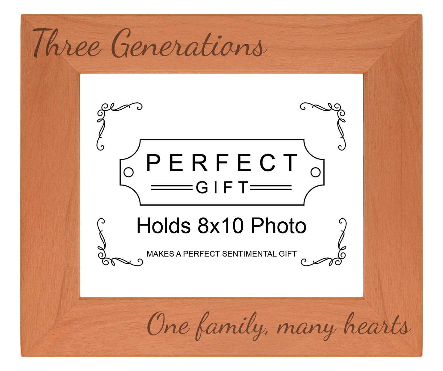 Gifts For All By Rachel Olevia Sentimental Photo Frame Three Generations One Family Many Hearts Wood Engraved 8x10 Landscape Pic