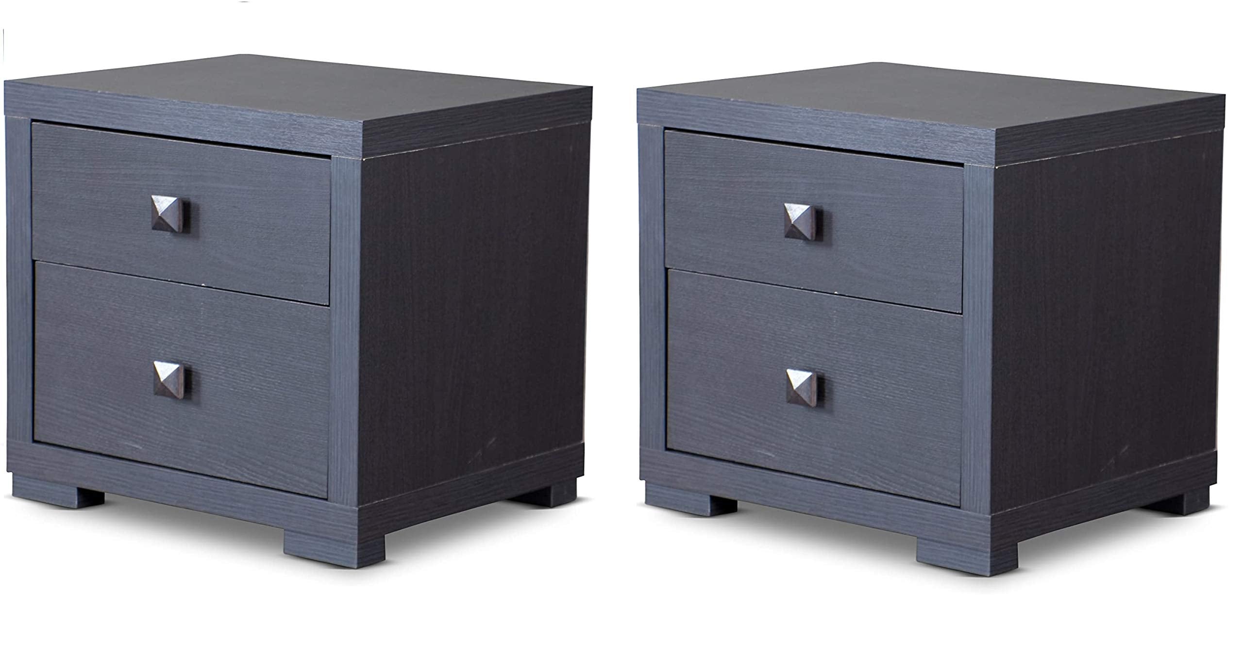 Baxton Studio Wholesale Interiors Marco Contemporary 2-Drawer Nightstand, Brown (Set of 2)