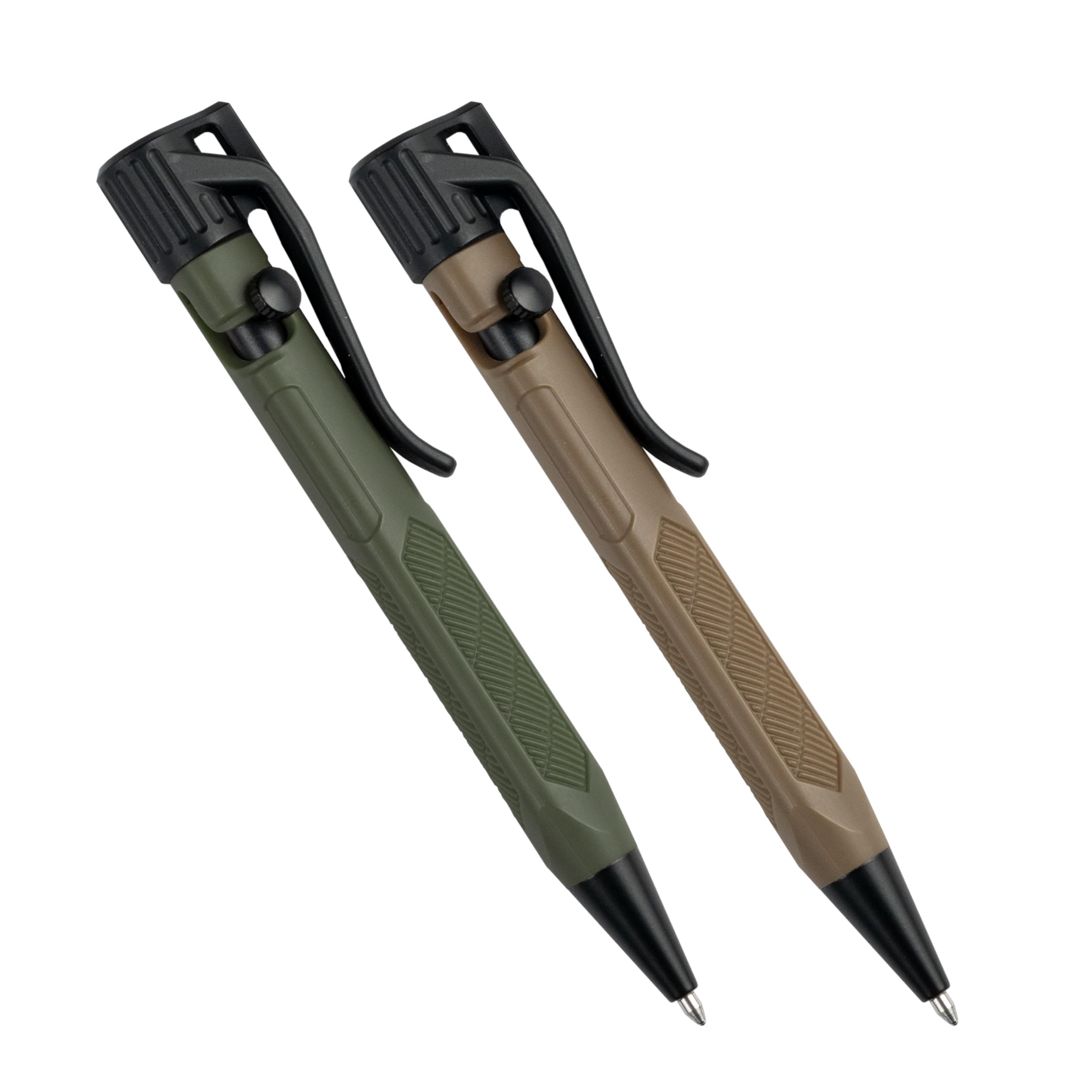 Rite In The Rain Weatherproof Olive Drab And Flat Dark Earth Mini Bolt-Action Pens - Black Ink, 2 Pack (No. Tac20)