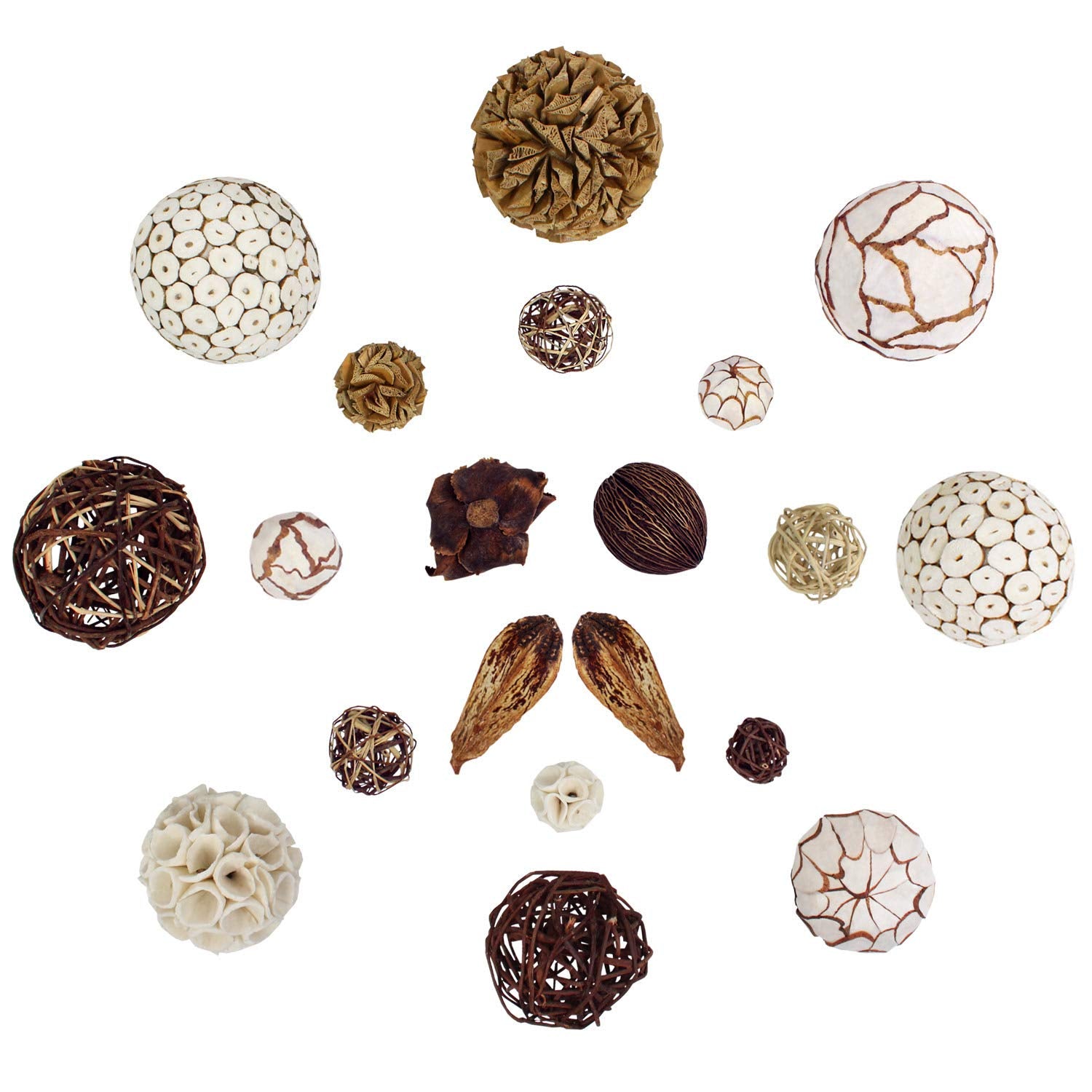 Blue Donuts Decorative Balls For Centerpiece  Decorative Bowl Fillers, Assorted Rattan Wicker Balls Orb Grapevine Ball, Vase Fil