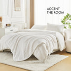 Lifein Fall Throw Blanket For Couch-Soft White Boho Bed Throw Blanket,Fleece Cozy Blanket For Autumn,Cute White Fluffy Lightweig