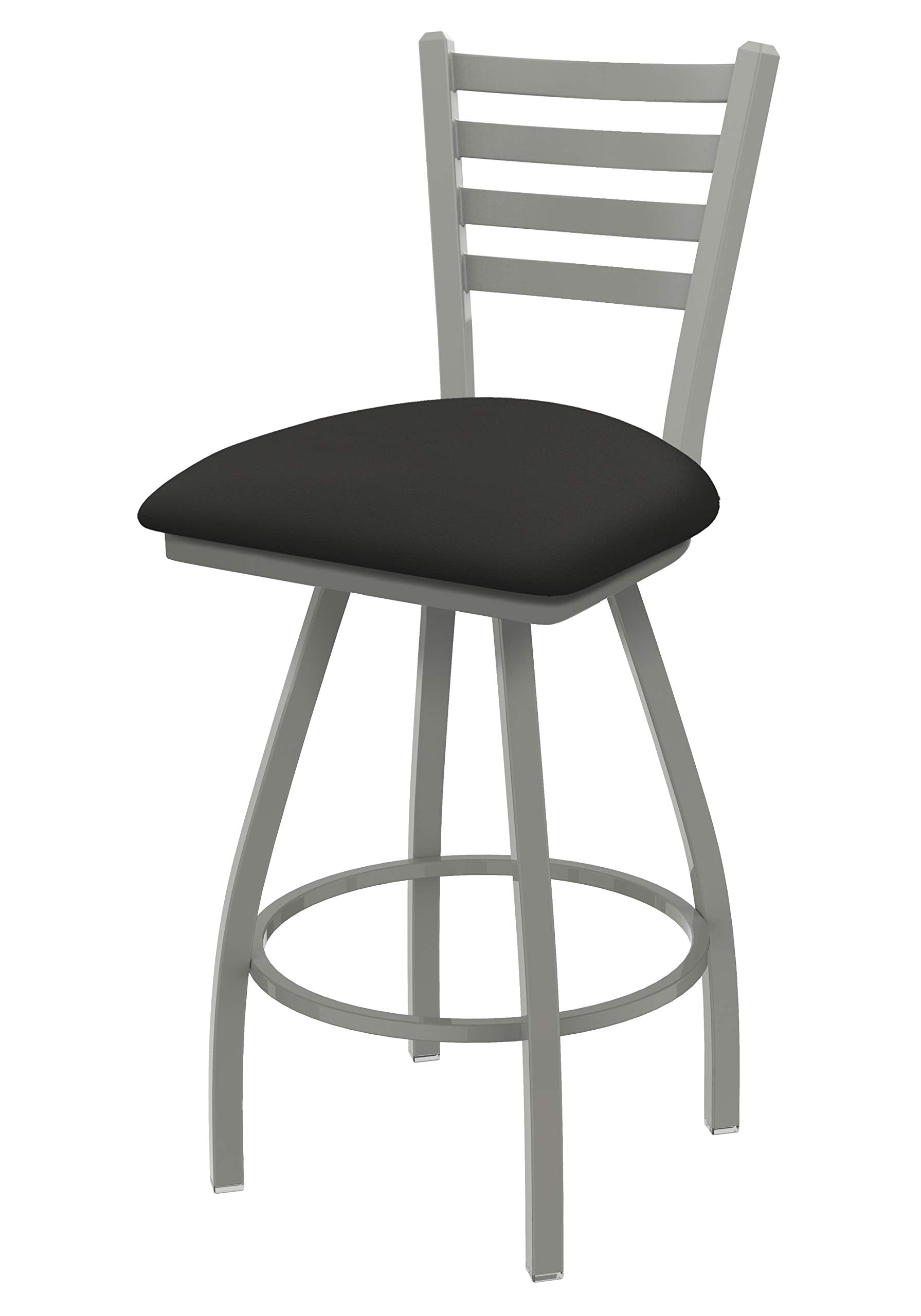 XL 410 Jackie 36 Swivel Extra Tall Bar Stool with Anodized Nickel Finish and Canter Iron Seat