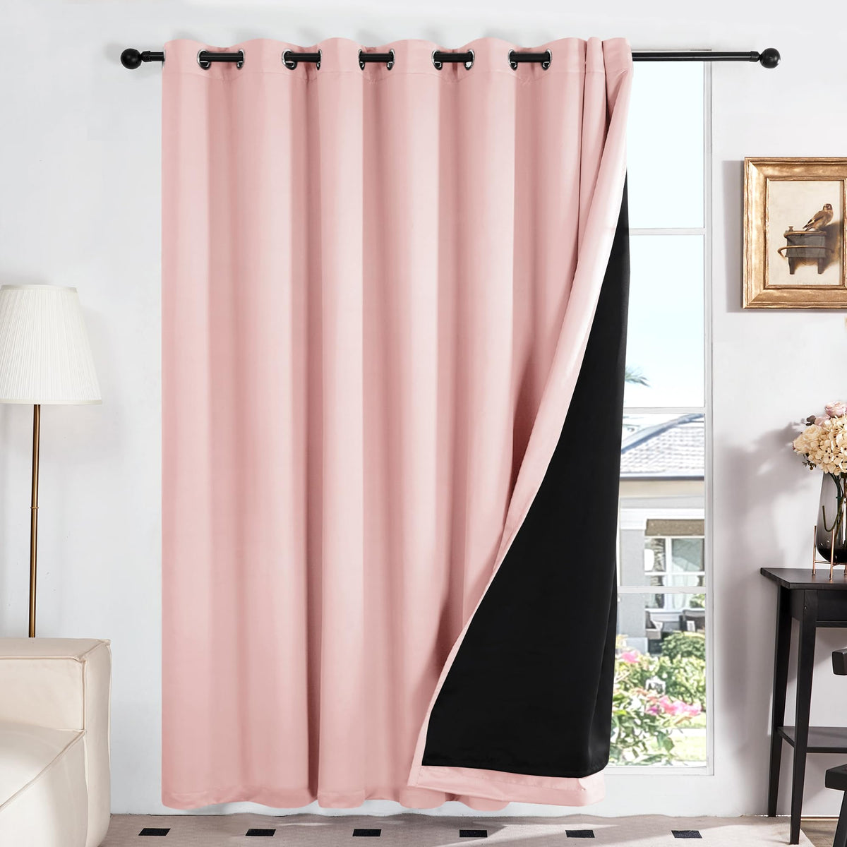 Deconovo Blackout Curtains No Light - 100% Light Blocking Noise Reducing Curtains For Patio, Grommet Spring Curtains, Drapes For