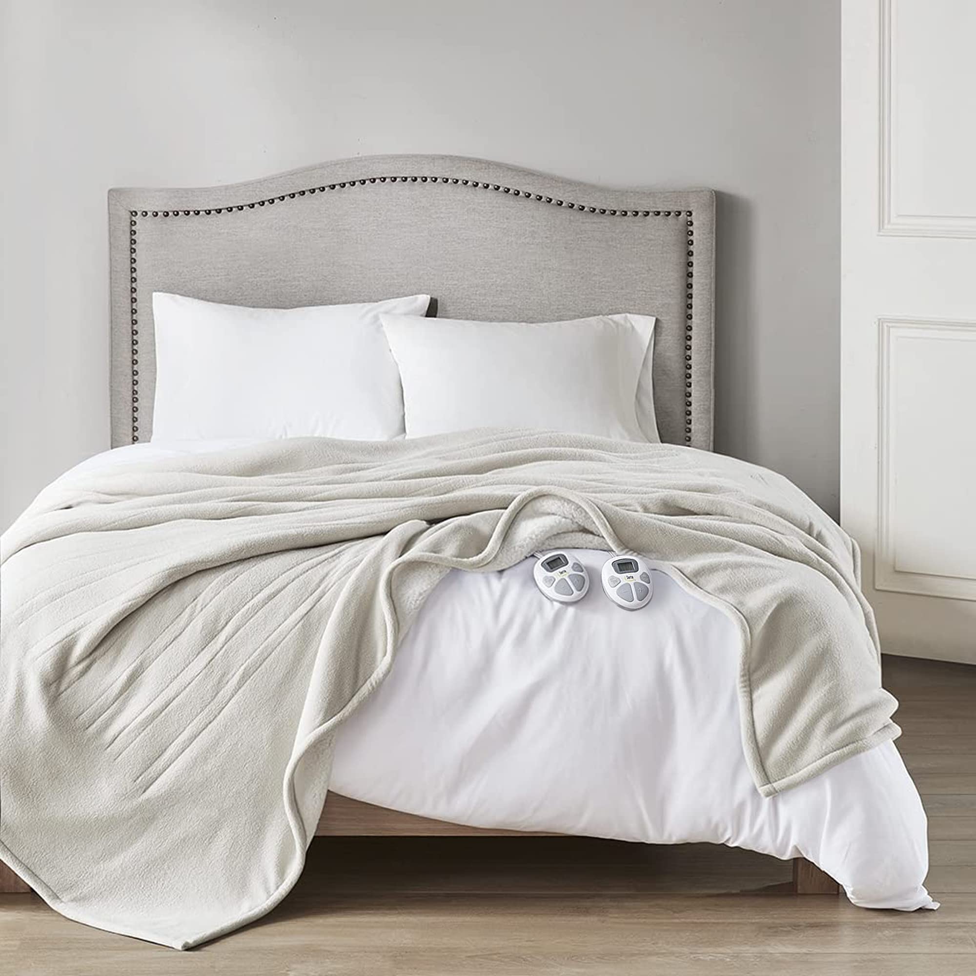 Serta Heated Blanket - Reversible Fleece To Sherpa Electric Blanket, Fast Heating, Auto Shut Off Timer, Multi Heat Setting, Etl