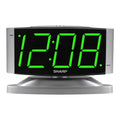 Sharp Home LED Digital Alarm Clock - Swivel Base - Outlet Powered, Simple Operation, Alarm, Snooze, Brightness Dimmer, Big Green