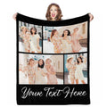 Aofun Customized Blanket With Photo, 4 Photos Custom Photo Blanket Personalized Blankets Best Friends Forever, Personalized Gift