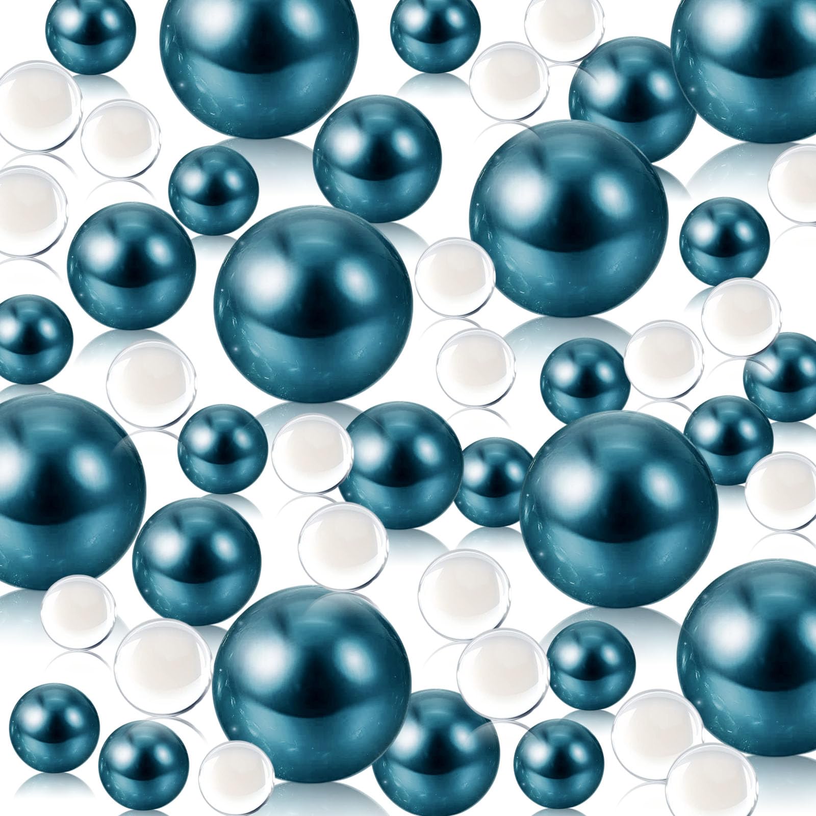Navy Blue Floating Pearls | 150PCS Navy Blue Pearls Bead for Centerpieces Vases, Navy Blue No Hole Beads | 8/14/20 mm Floating B