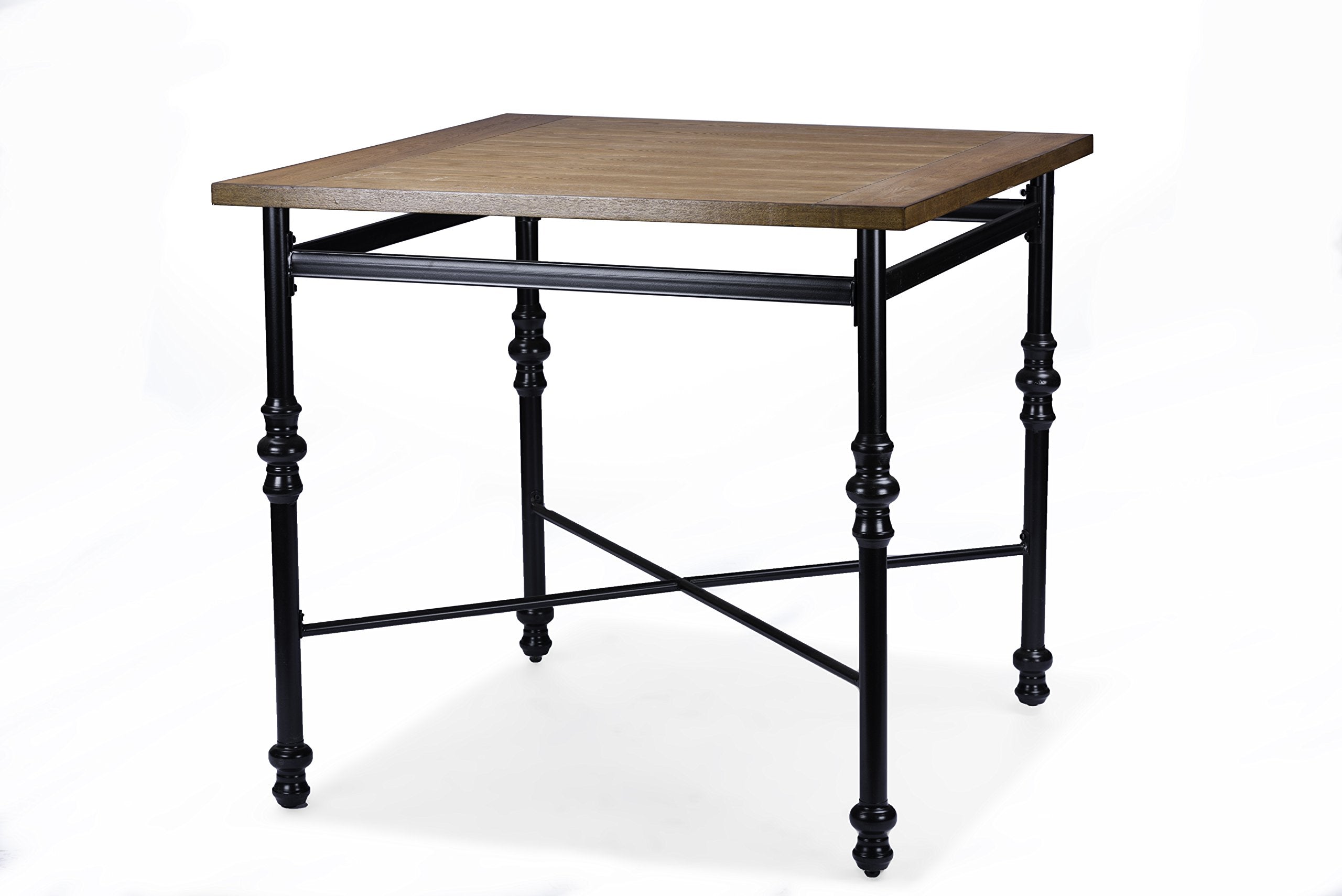 Baxton Studio Broxburn Light Brown Wood & Metal 5-Piece Pub Set