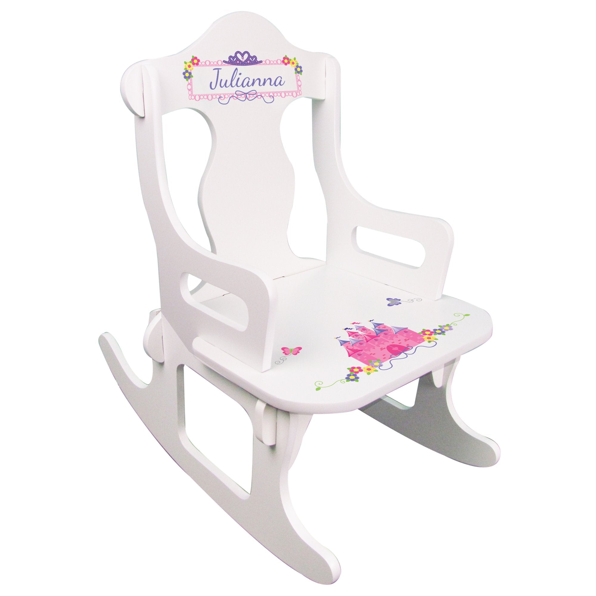 My Bambino Personalized Childs Puzzle Rocking Chair (Pink Princess Castle)