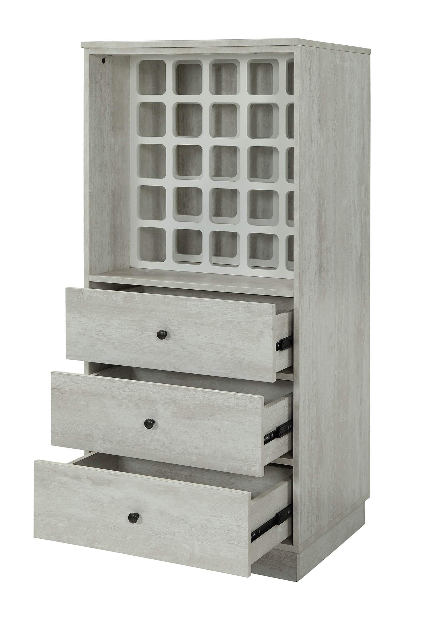 HomeRoots Furniture Wine Cabinet in Walnut - MDF (319129)