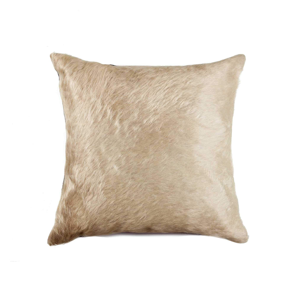 HomeRoots Cowhide, Microsuede, Polyfill 18' x 18' x 5' Natural Torino Cowhide Pillow
