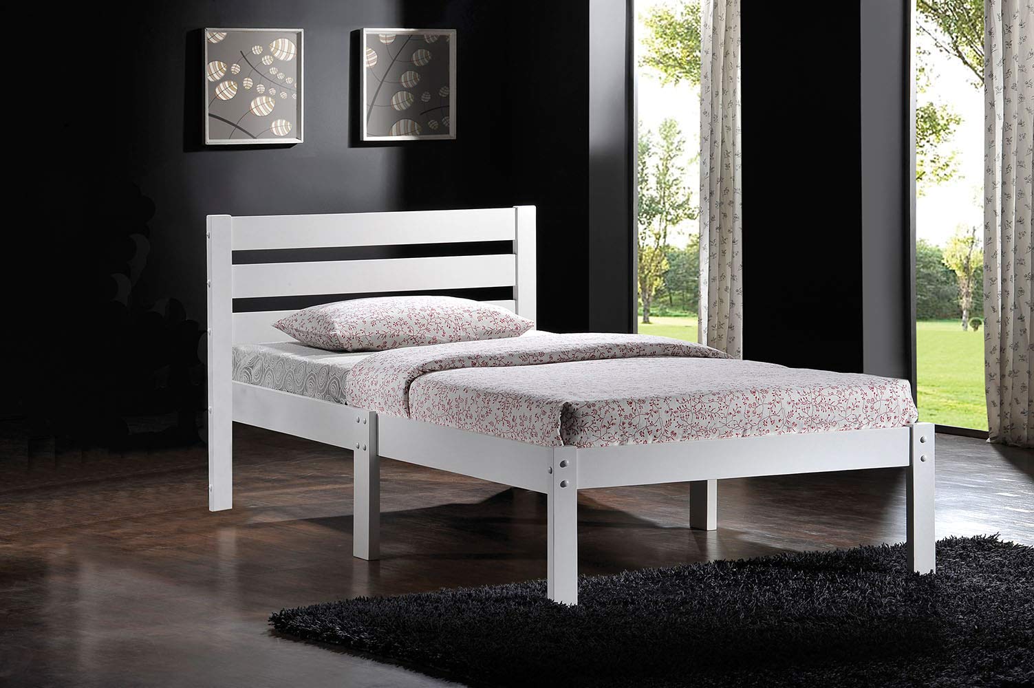 HomeRoots Stylish Twin Bed, White