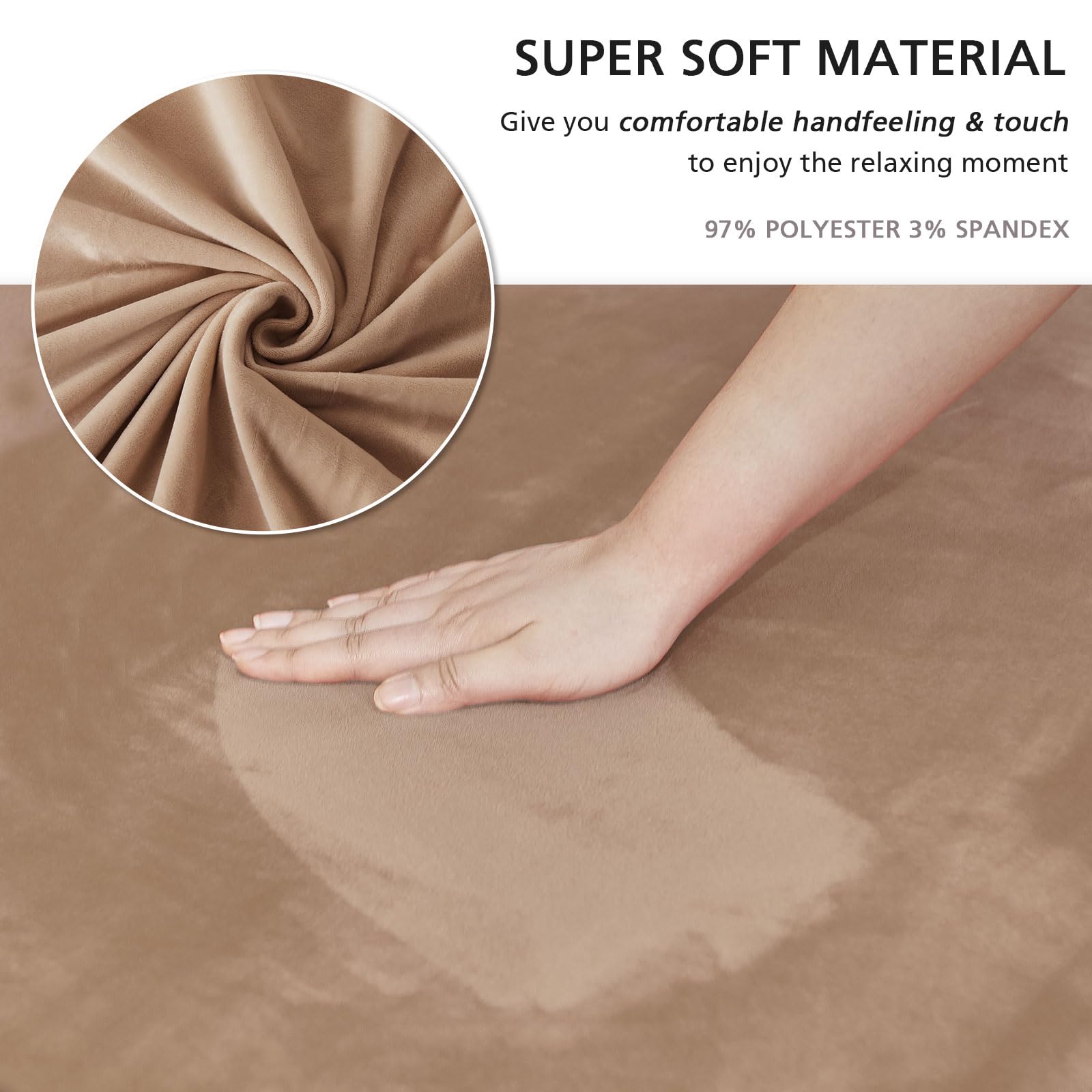 Niceec Armchair Cover Super Soft 1-Piece Bright Coffee Armchair Slipcover Stretch Universal Spandex Couch Covers For Living Room Easy Fit Washable Furniture Sofa Protector With Skirt