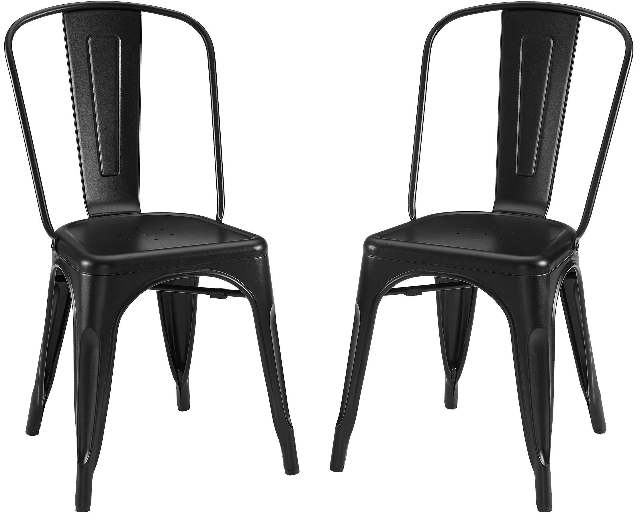 Crosley Furniture Amelia Retro Metal Dining Chair (Set Of 2), 17&quot;, Matte Black