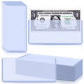 Vmiapxo 30 Pack Hard Plastic Clear Money Holder, 6.8' X 2.9', Waterproof Currency Sleeves Dollar Bill Display Protector Organi
