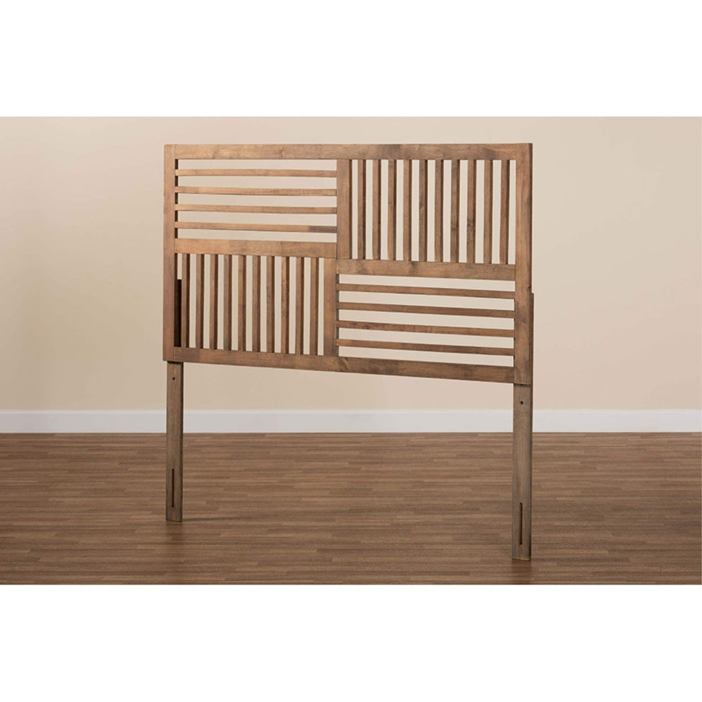 Baxton Studio Adler Modern and Contemporary Transitional Ash Walnut Finished Wood King Size Headboard